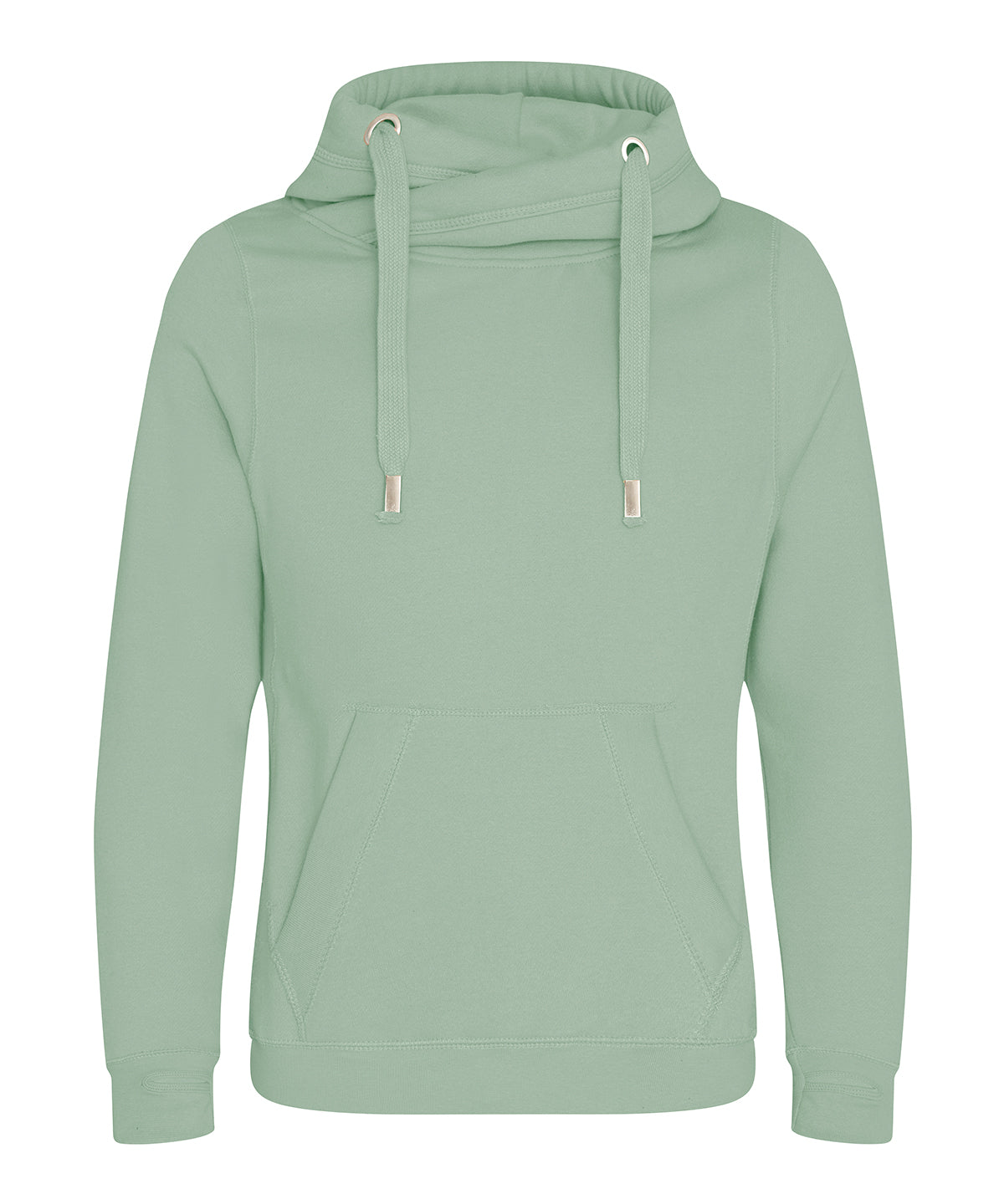Cross neck hoodie - Dusty Green