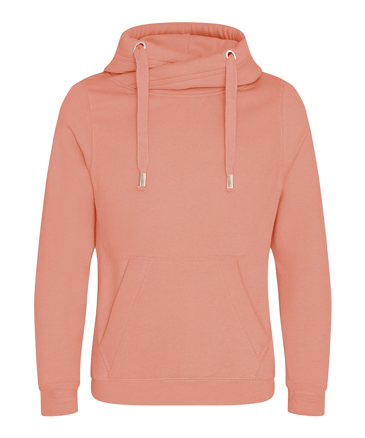 Cross neck hoodie - Dusty Pink