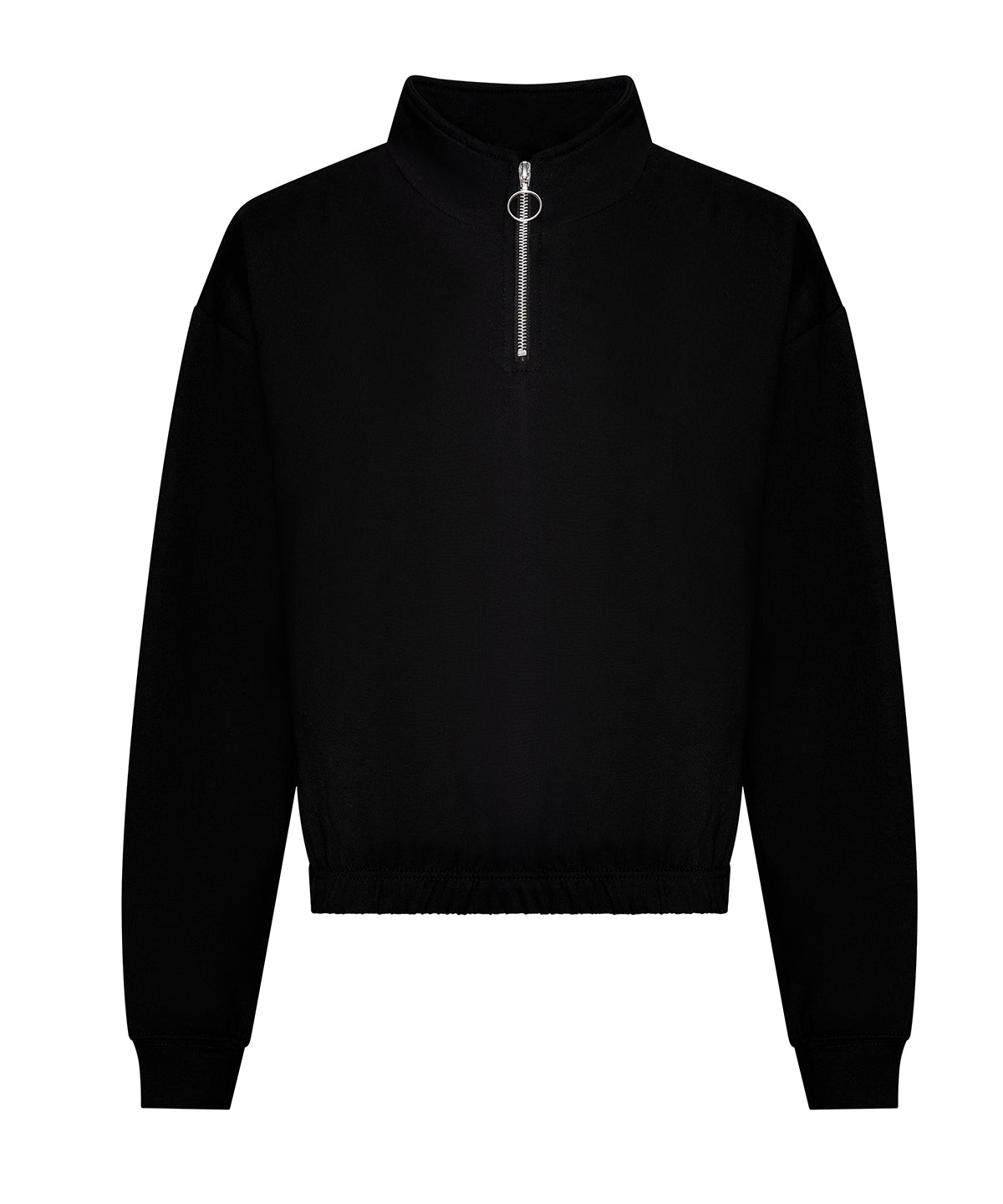 Women's cropped ¼-zip sweat - Deep Black