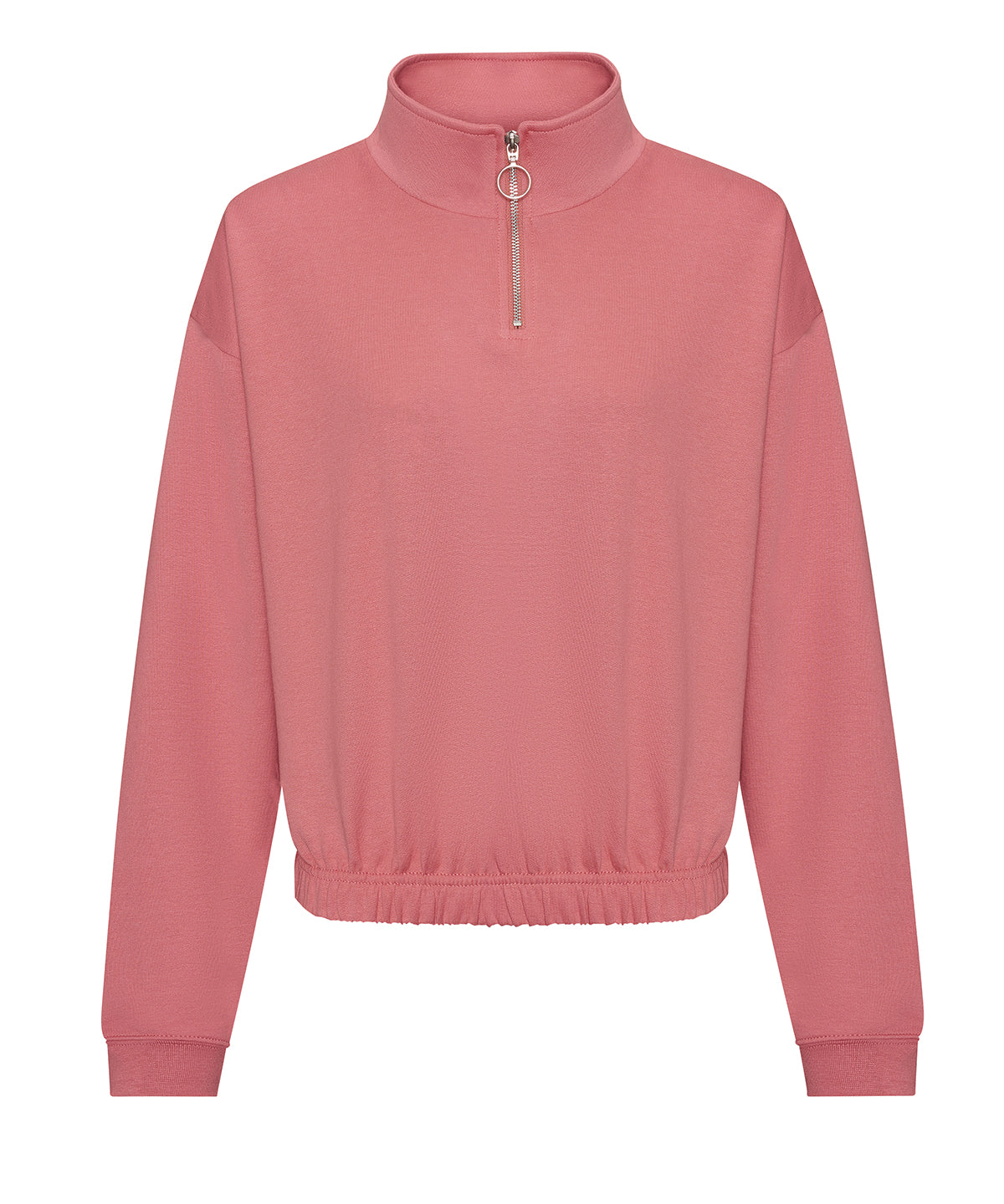Women's cropped ¼-zip sweat - Dusty Rose
