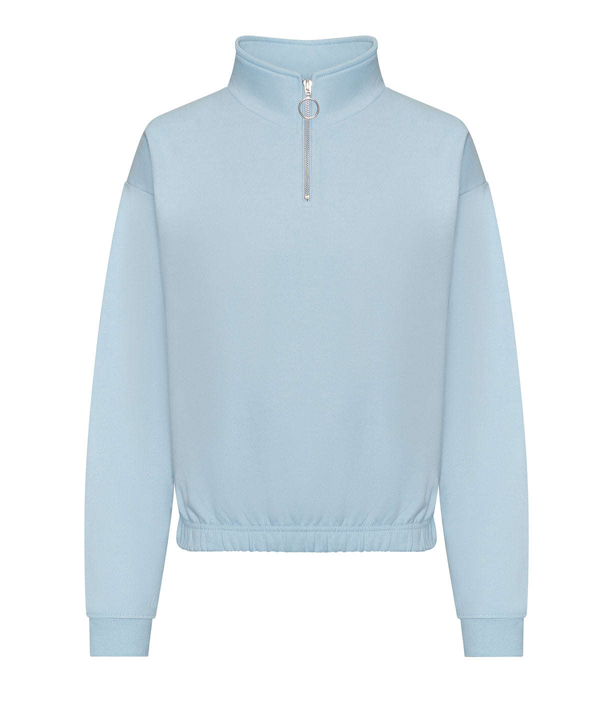 Women's cropped ¼-zip sweat - Sky Blue