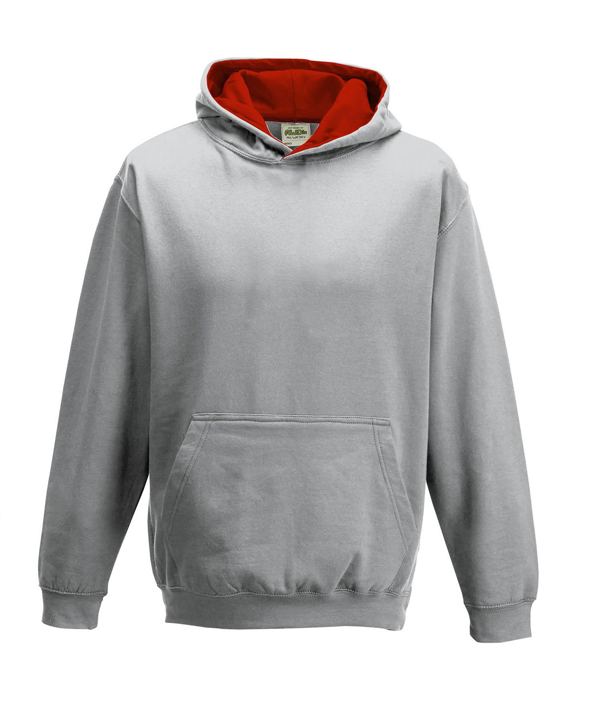 Kids varsity hoodie - Heather Grey/Fire Red