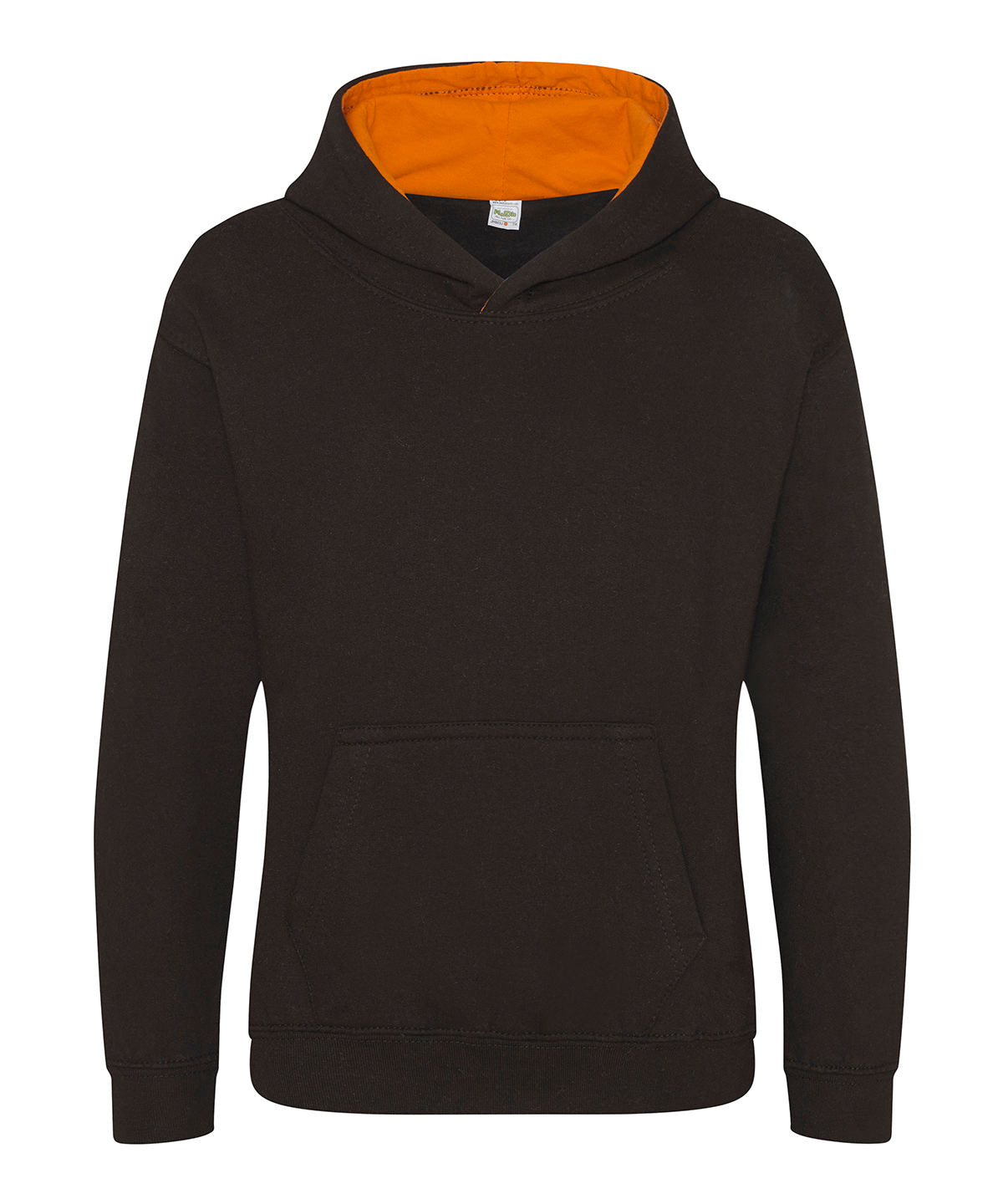 Kids varsity hoodie - Jet Black/Orange Crush