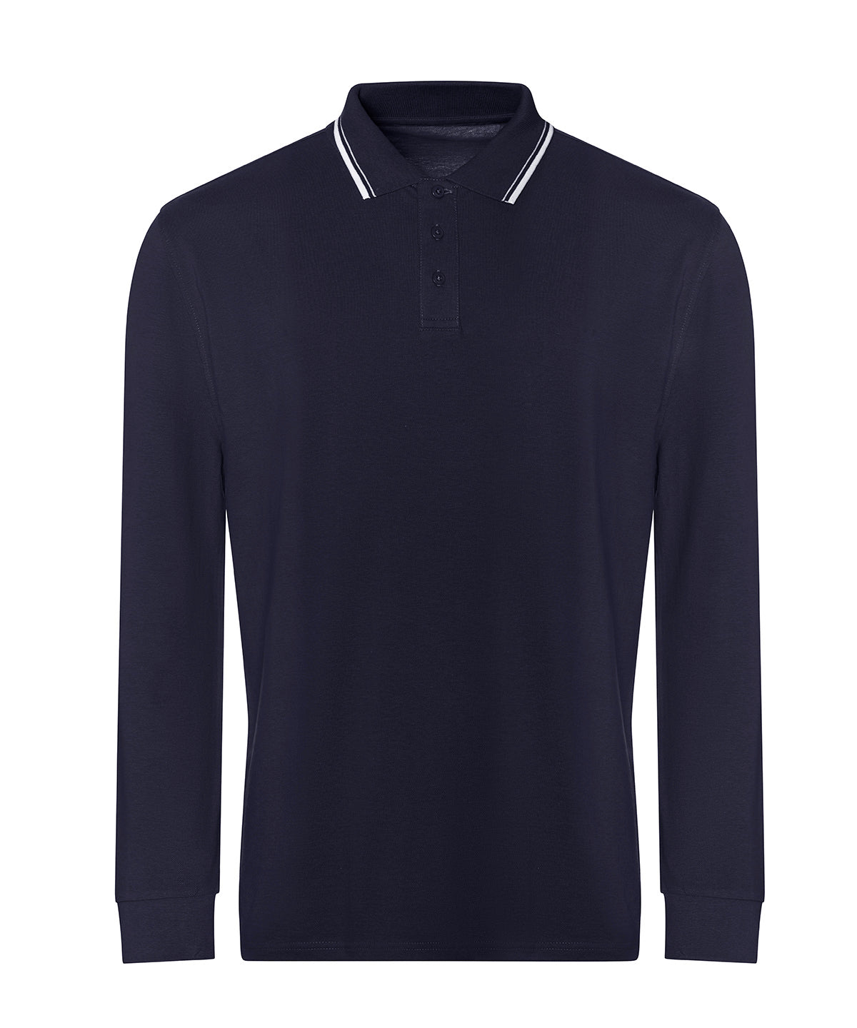 Long sleeve tipped 100 polo - Oxford Navy/White