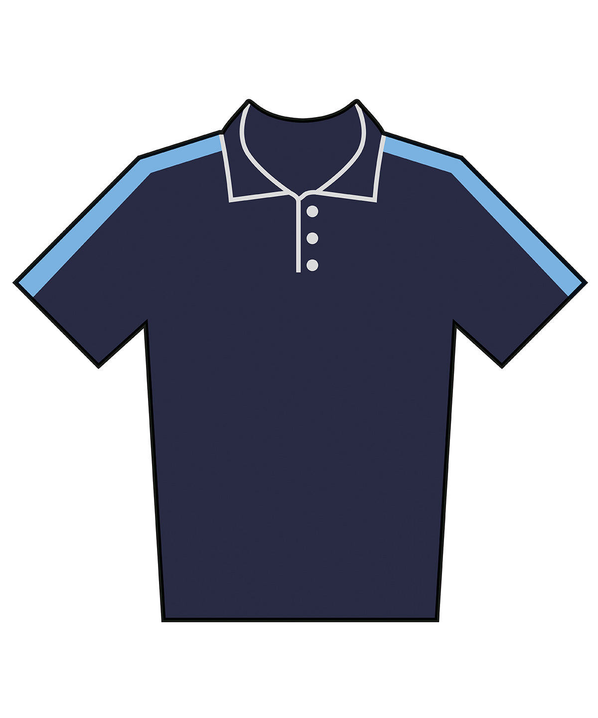 Adults team polo shirt - Navy/Sky