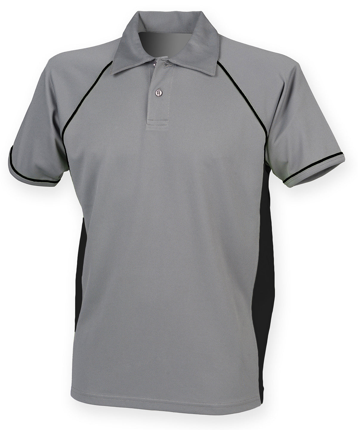 Piped performance polo - Gunmetal Grey/Black/Black