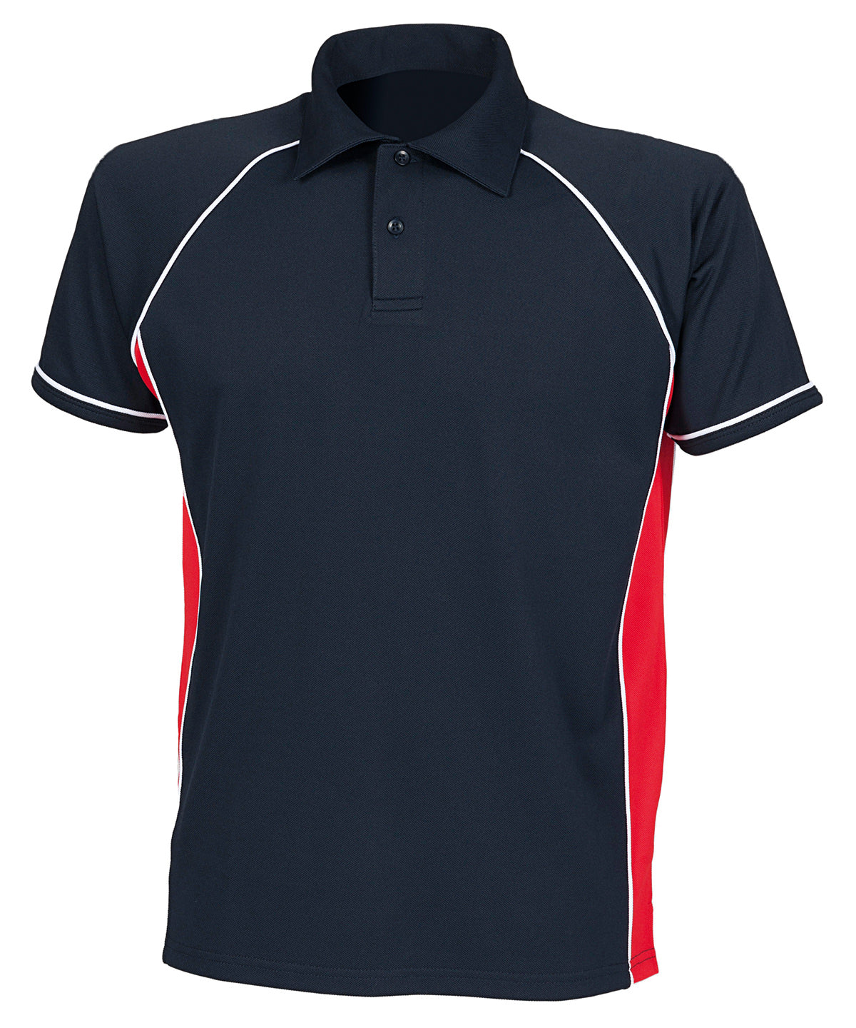 Piped performance polo - Navy/Red/White