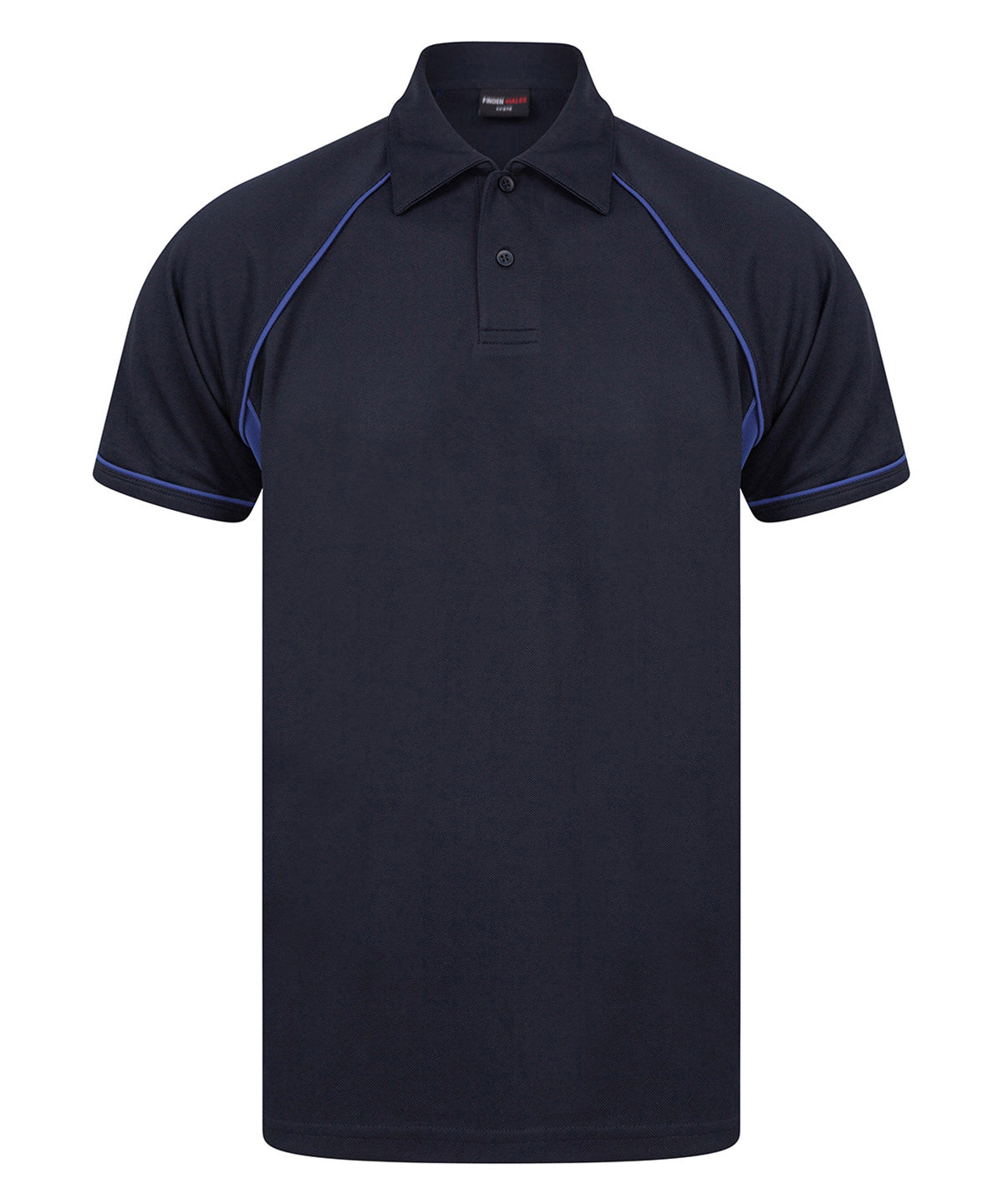 Piped performance polo - Navy/Royal/Royal
