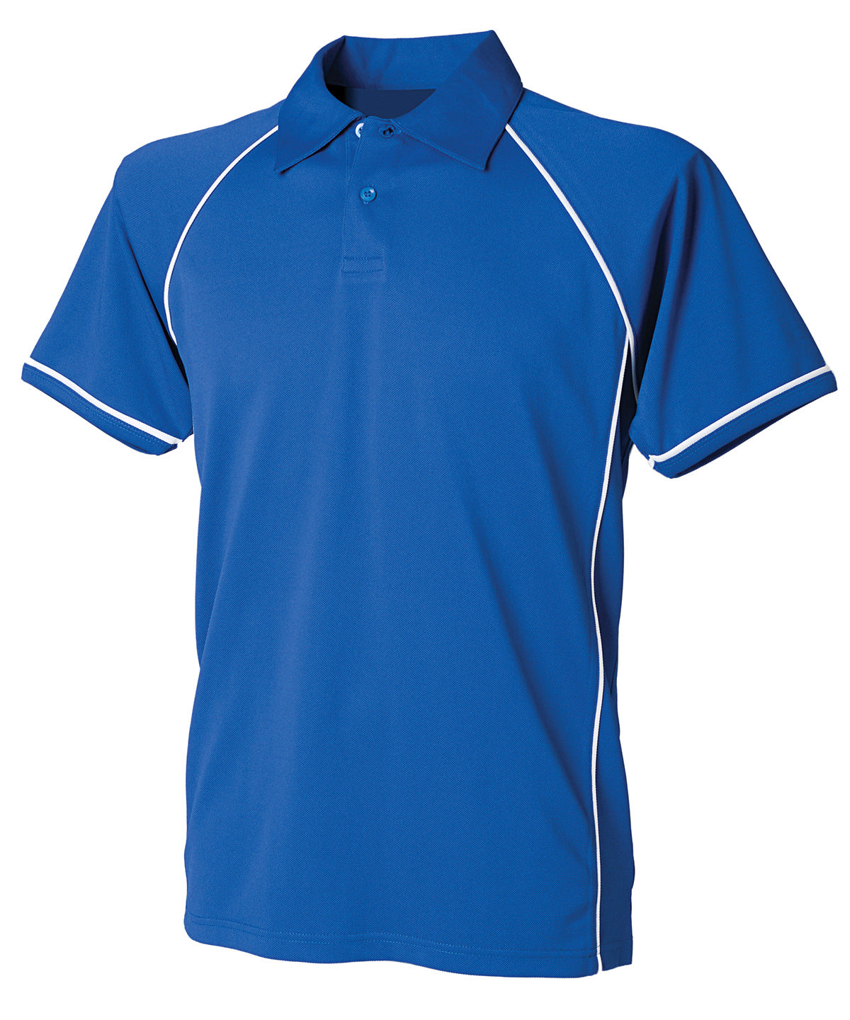 Piped performance polo - Royal/White