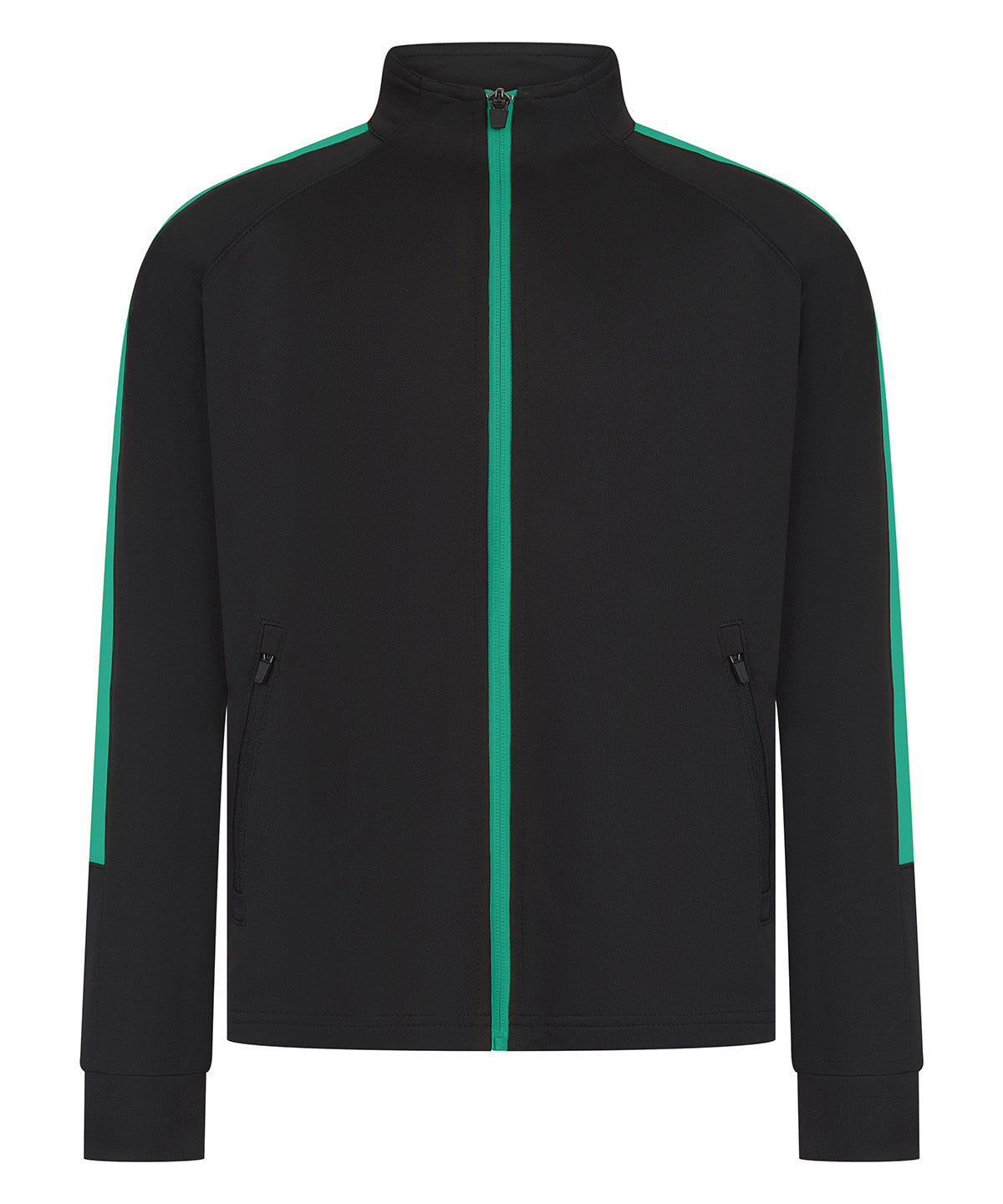 Kids knitted tracksuit top - Black/Emerald
