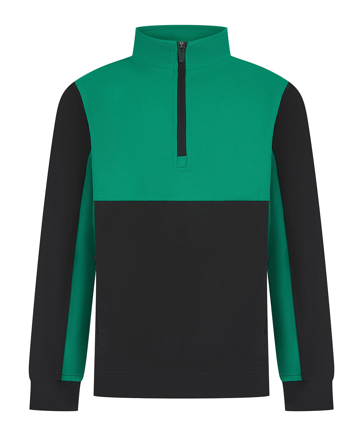 Kids ¼-tracksuit top - Black/Emerald