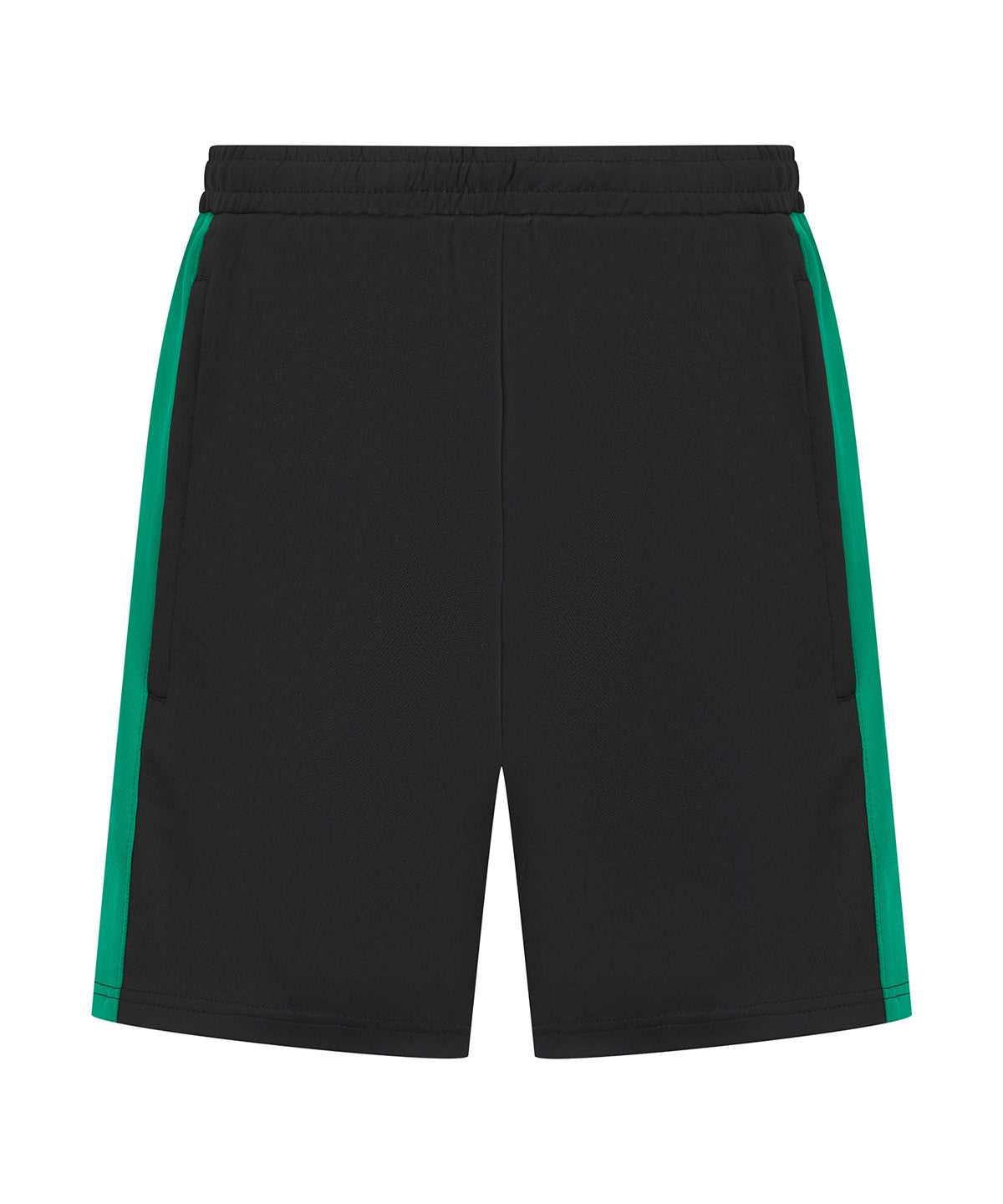 Knitted shorts with zip pockets - Black/Emerald
