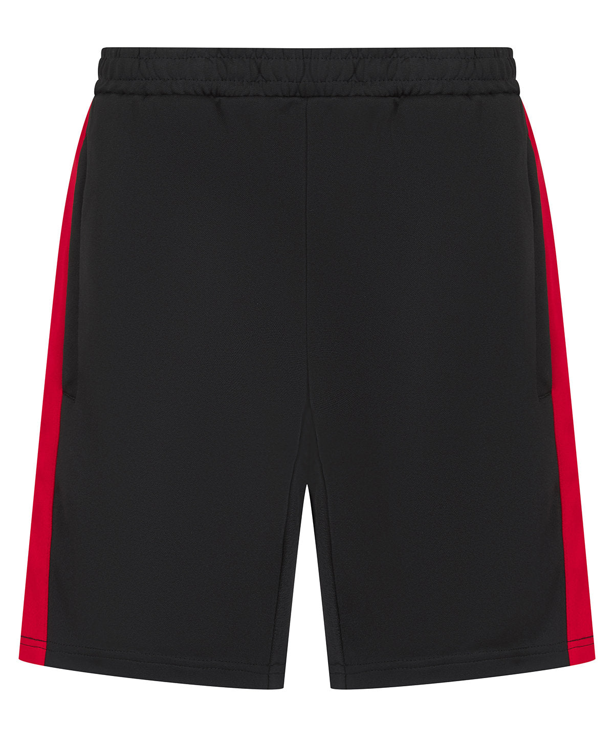 Kids knitted shorts with zip pockets - Black/Red