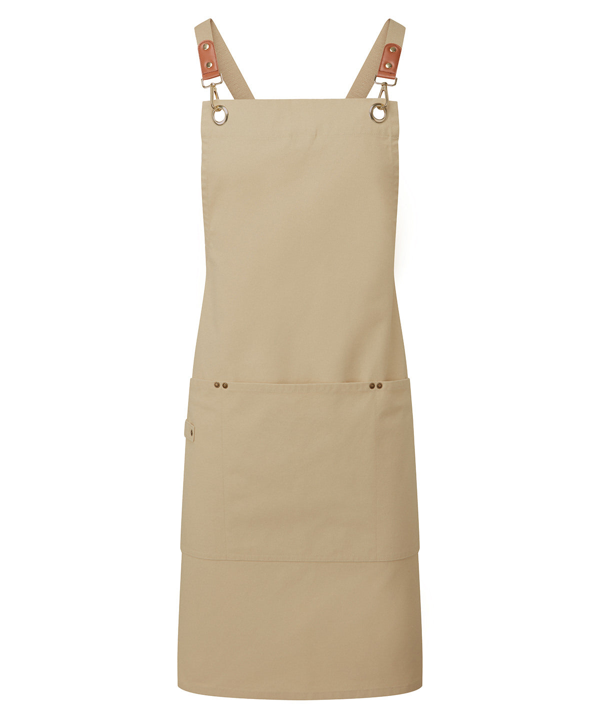 Clip ‘n’ Clasp cross-back bib apron - Khaki