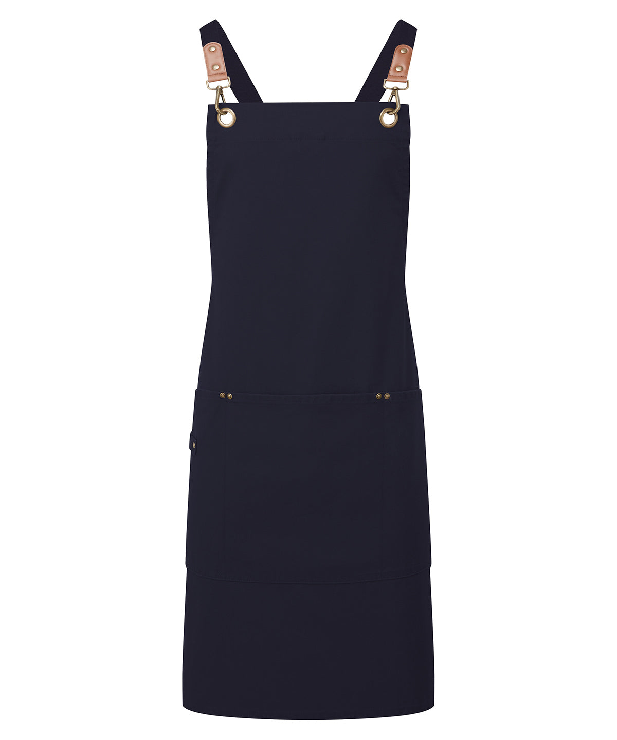 Clip ‘n’ Clasp cross-back bib apron - Navy