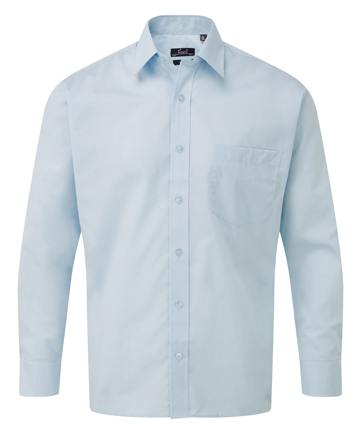 Long sleeve poplin shirt - Light Blue