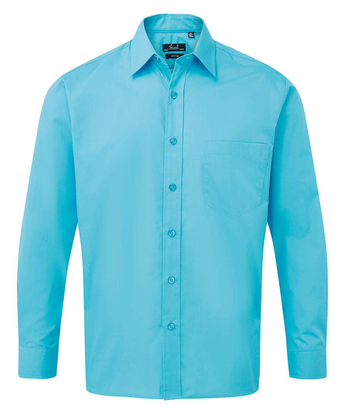 Long sleeve poplin shirt - Turquoise