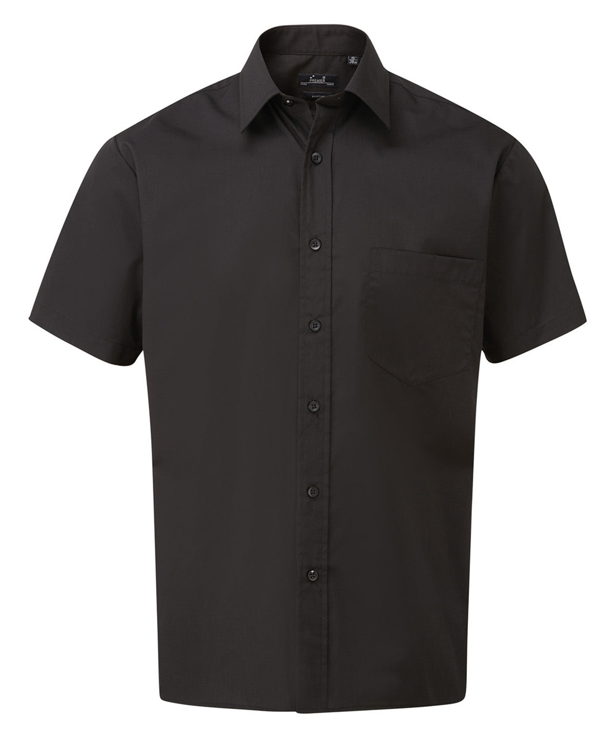 Short sleeve poplin shirt - Black