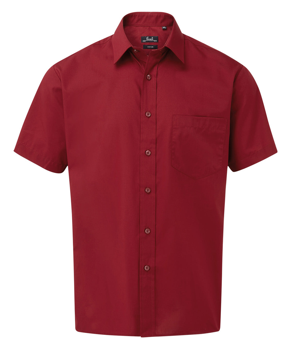 Short sleeve poplin shirt - Burgundy