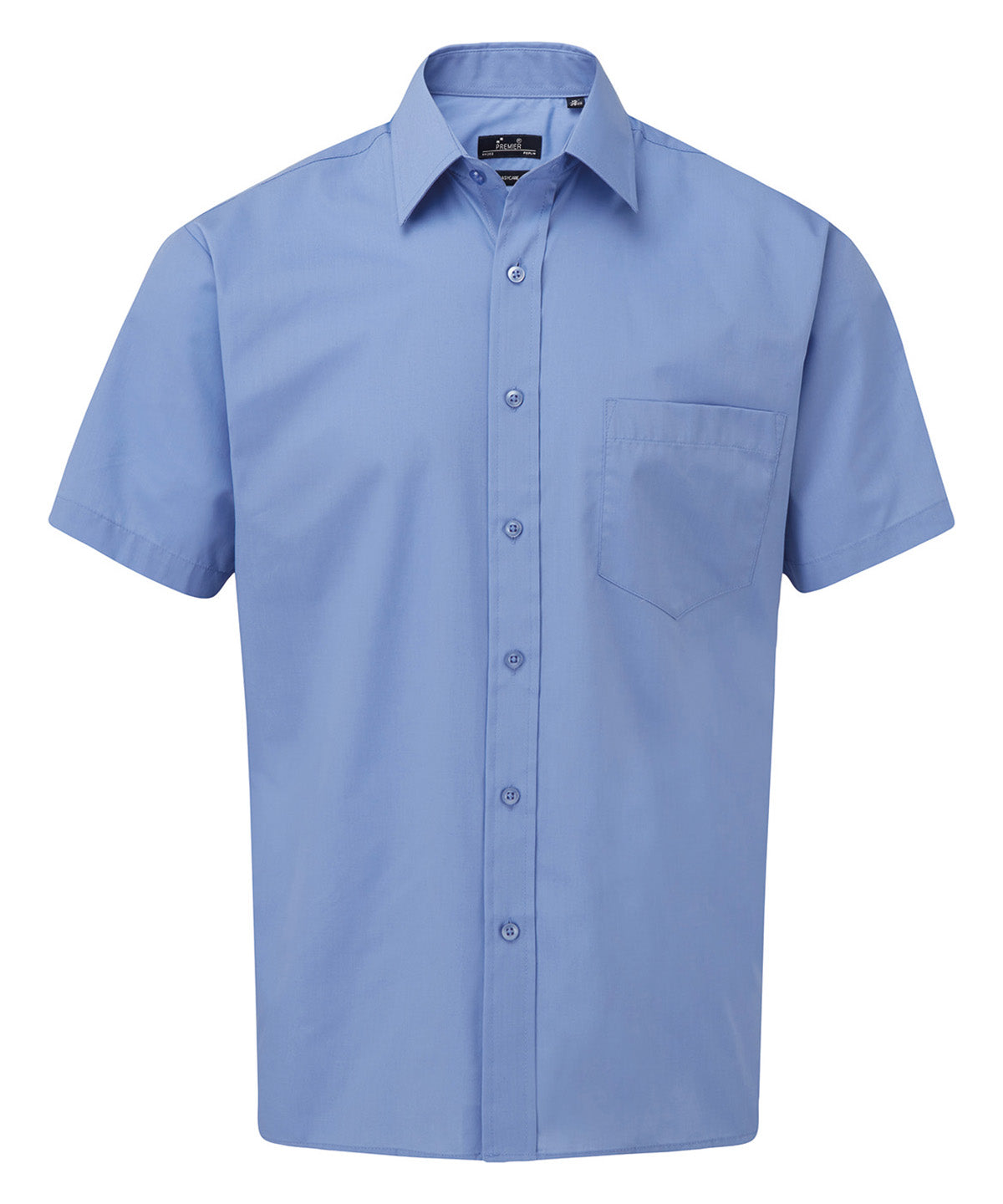Short sleeve poplin shirt - Mid Blue
