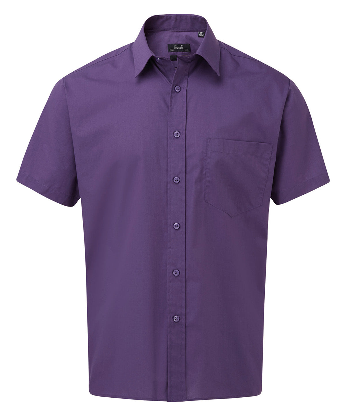 Short sleeve poplin shirt - Purple