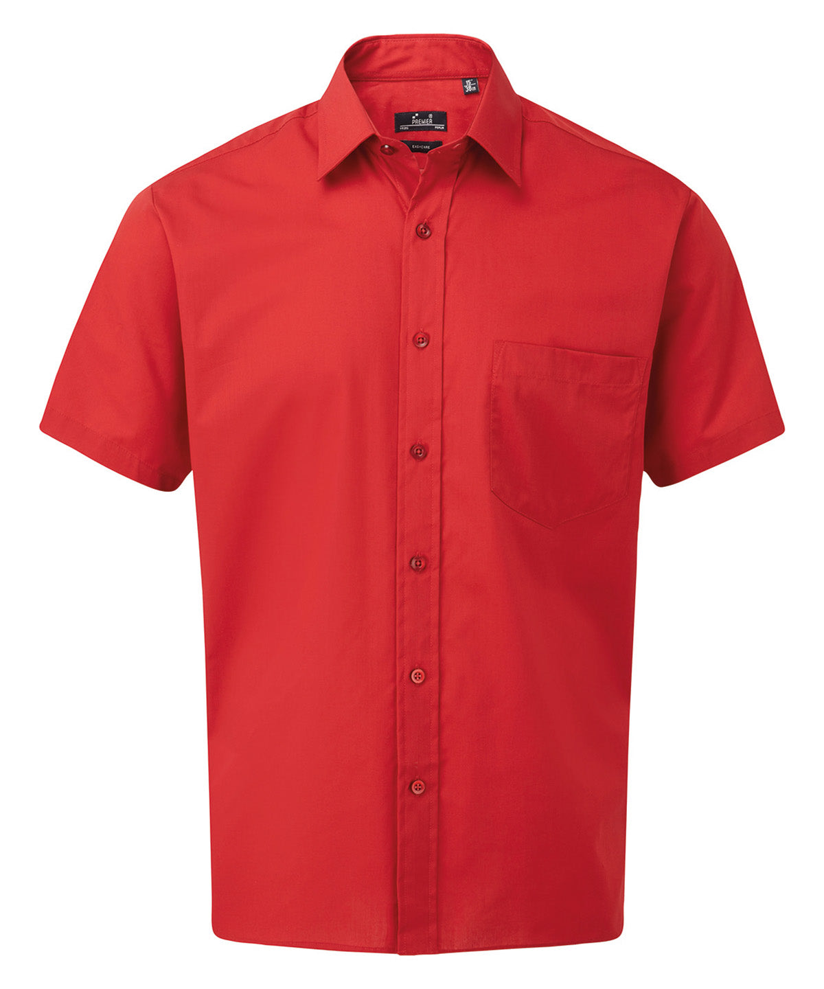 Short sleeve poplin shirt - Red