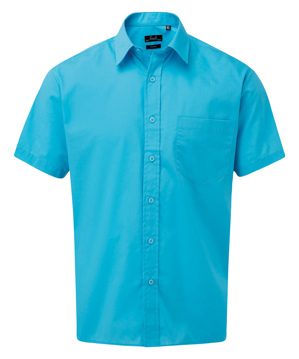 Short sleeve poplin shirt - Turquoise