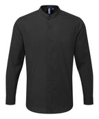 Banded collar grandad long sleeve shirt