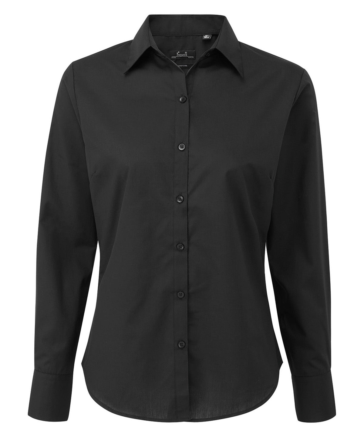 Women's poplin long sleeve blouse - Black