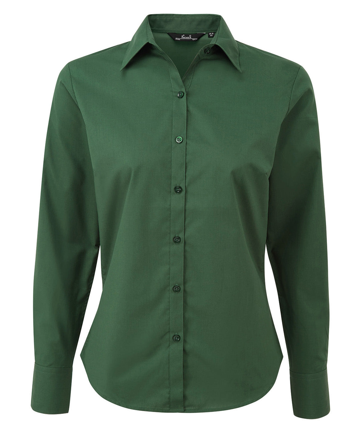 Women's poplin long sleeve blouse - Bottle