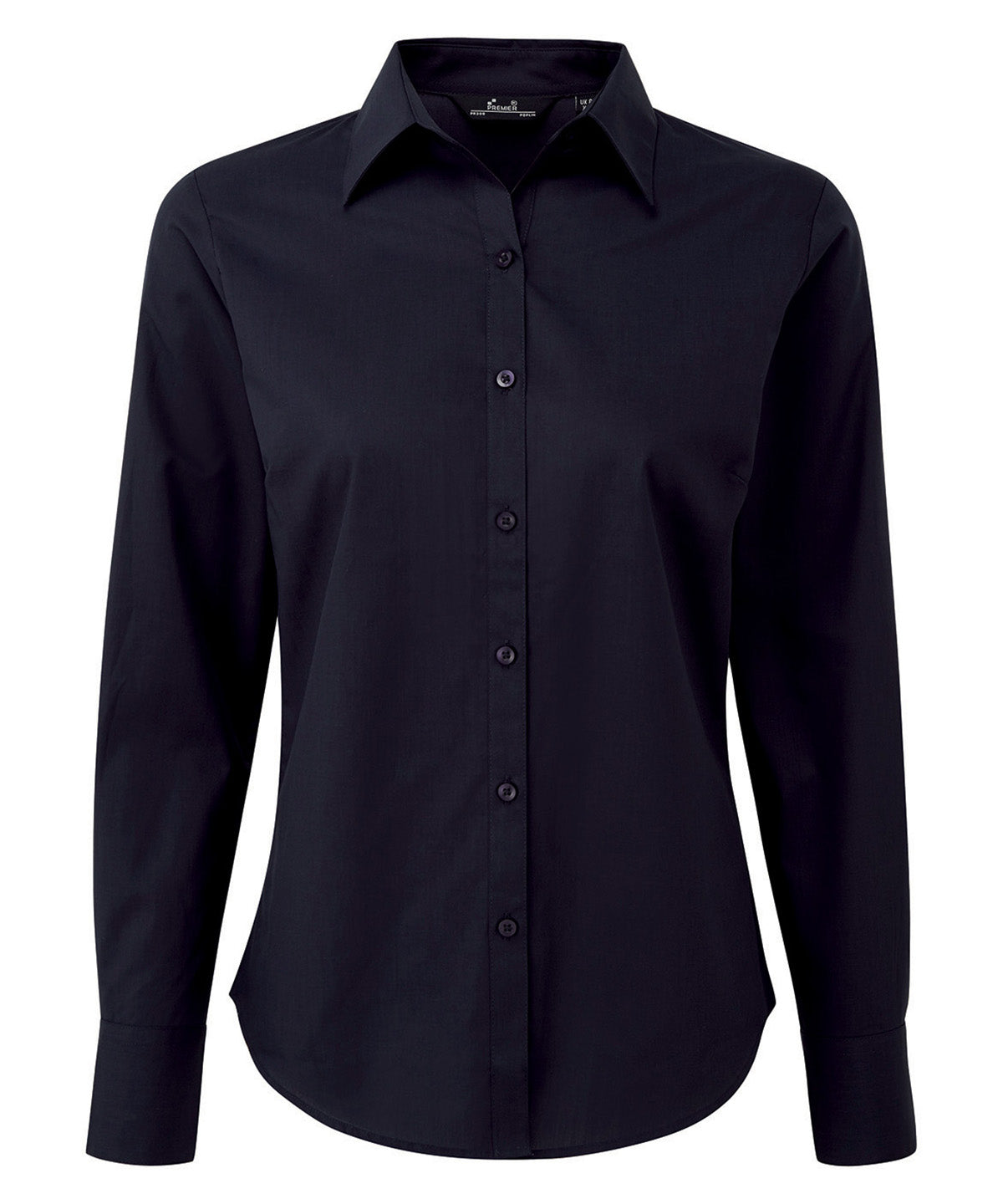 Women's poplin long sleeve blouse - Navy