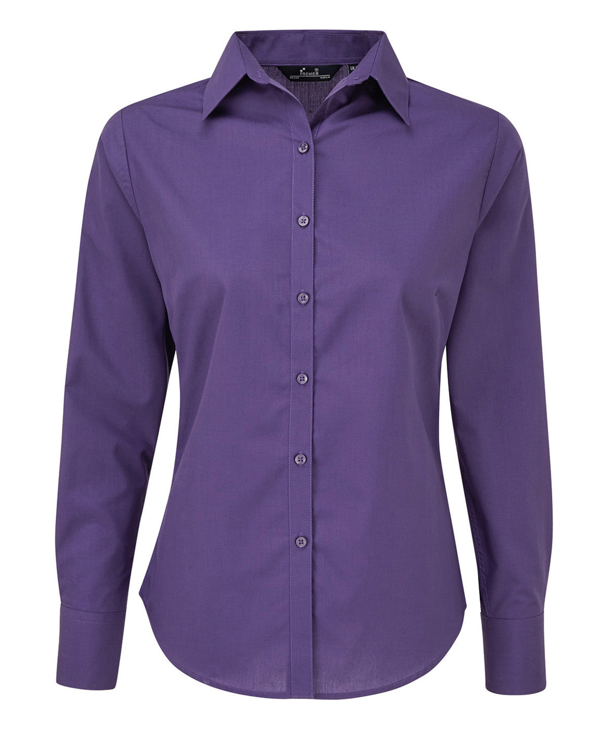 Women's poplin long sleeve blouse - Purple