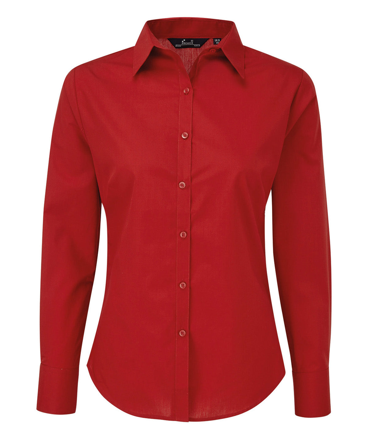 Women's poplin long sleeve blouse - Red