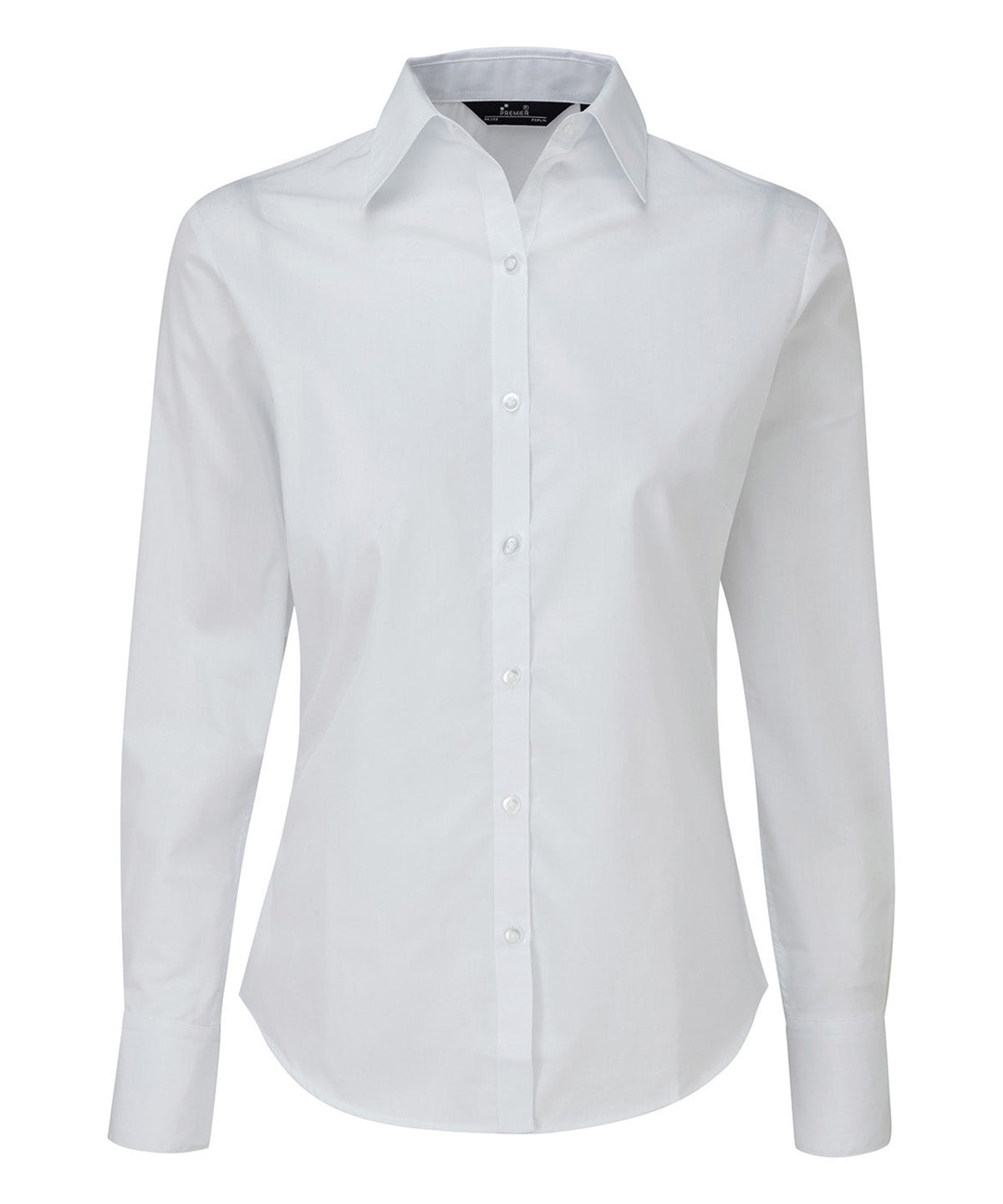 Women's poplin long sleeve blouse - White