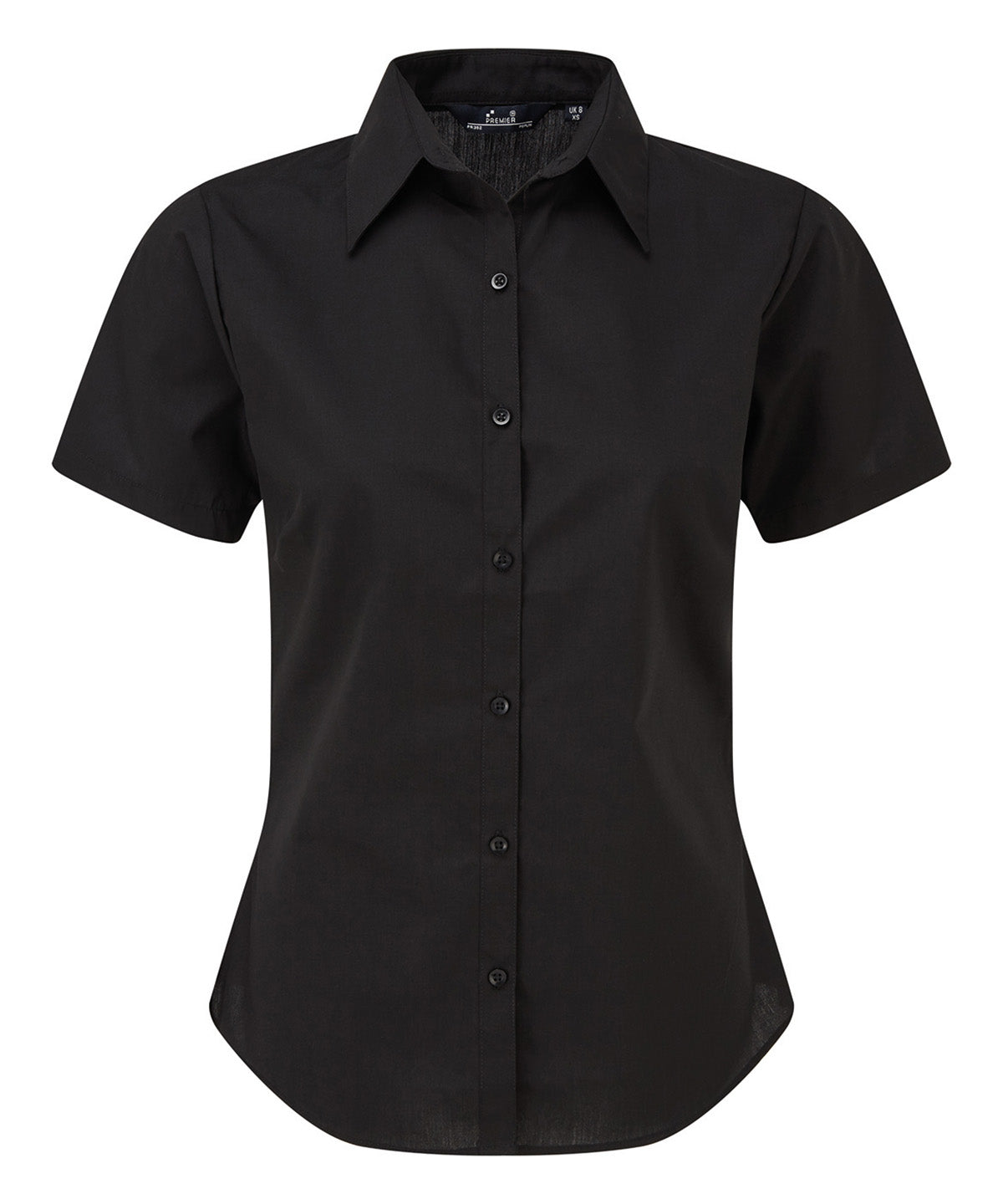 Women's short sleeve poplin blouse - Black