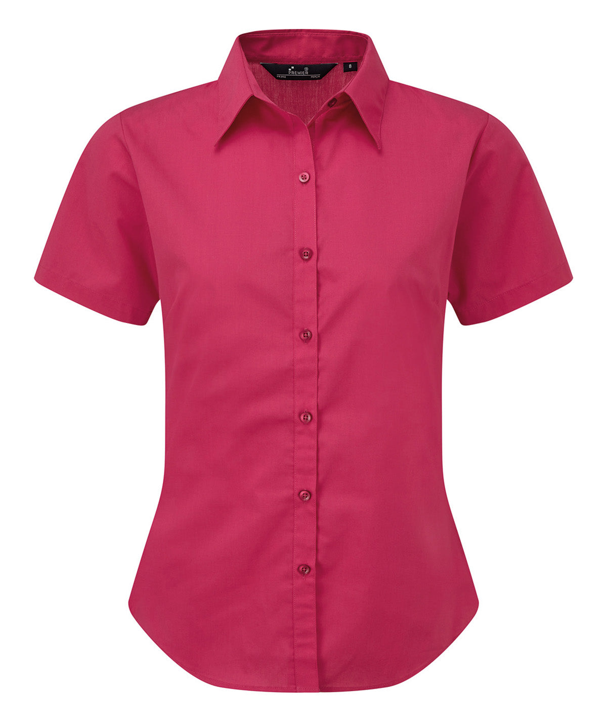 Women's short sleeve poplin blouse - Hot Pink