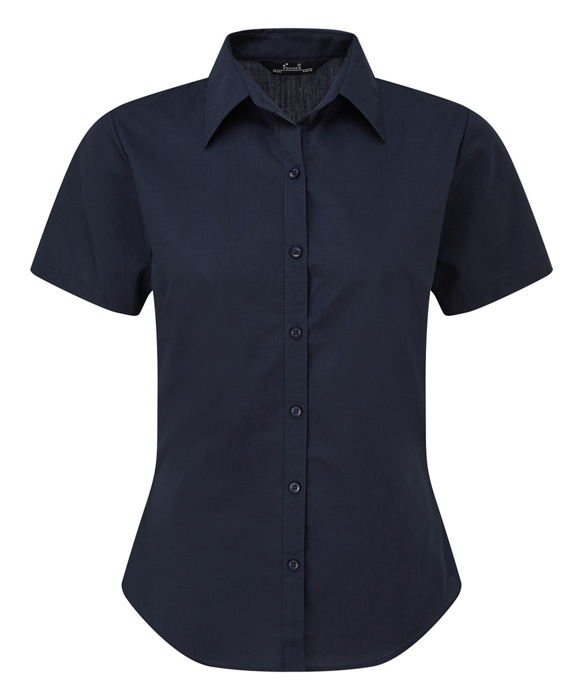 Women's short sleeve poplin blouse - Navy