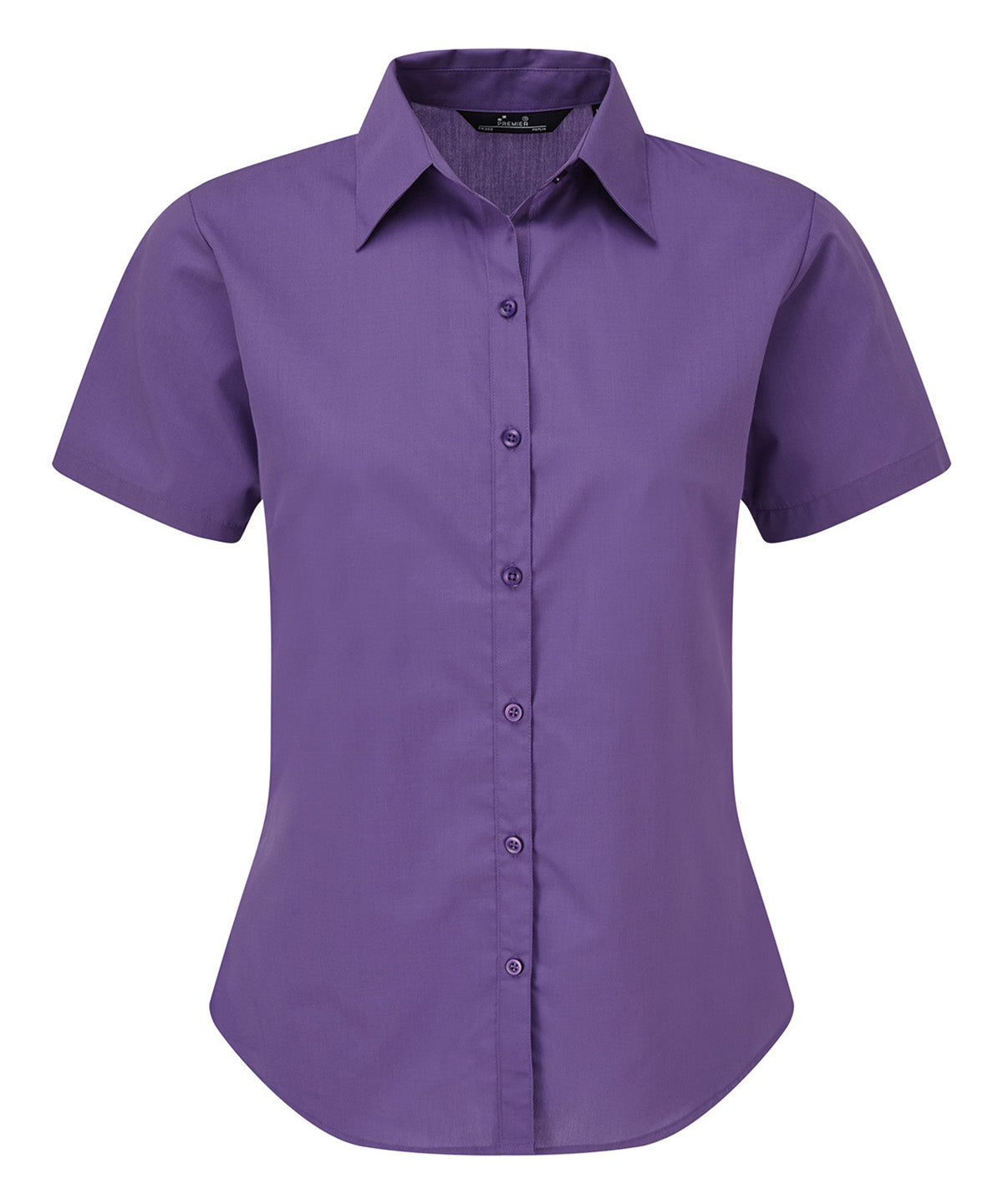 Women's short sleeve poplin blouse - Purple