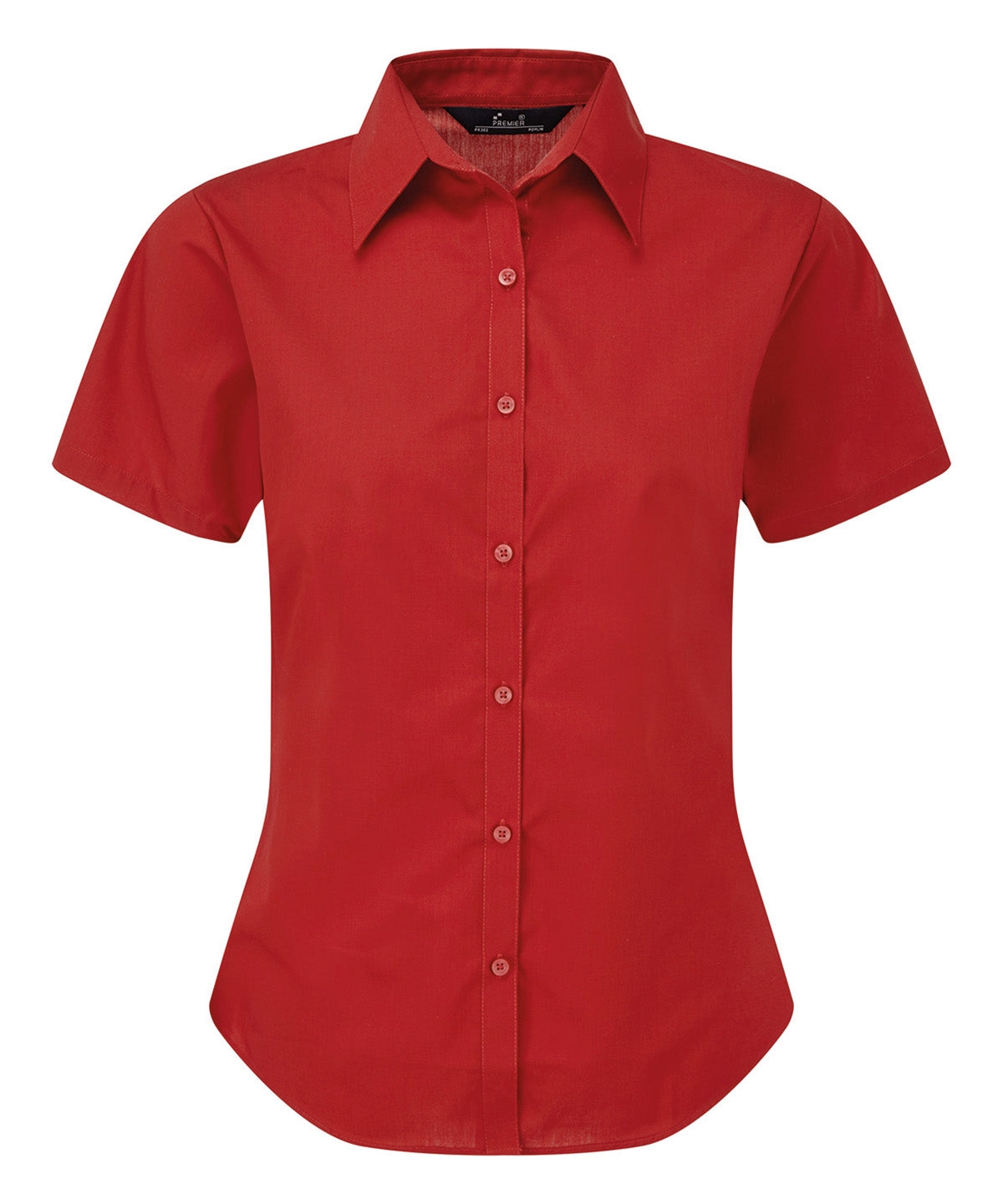 Women's short sleeve poplin blouse - Red