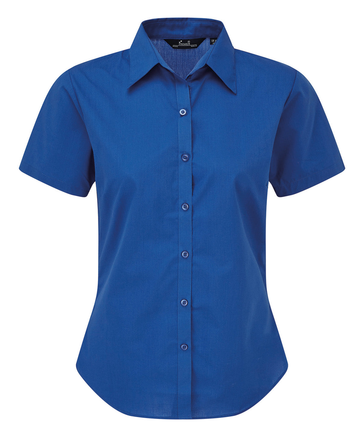 Women's short sleeve poplin blouse - Royal
