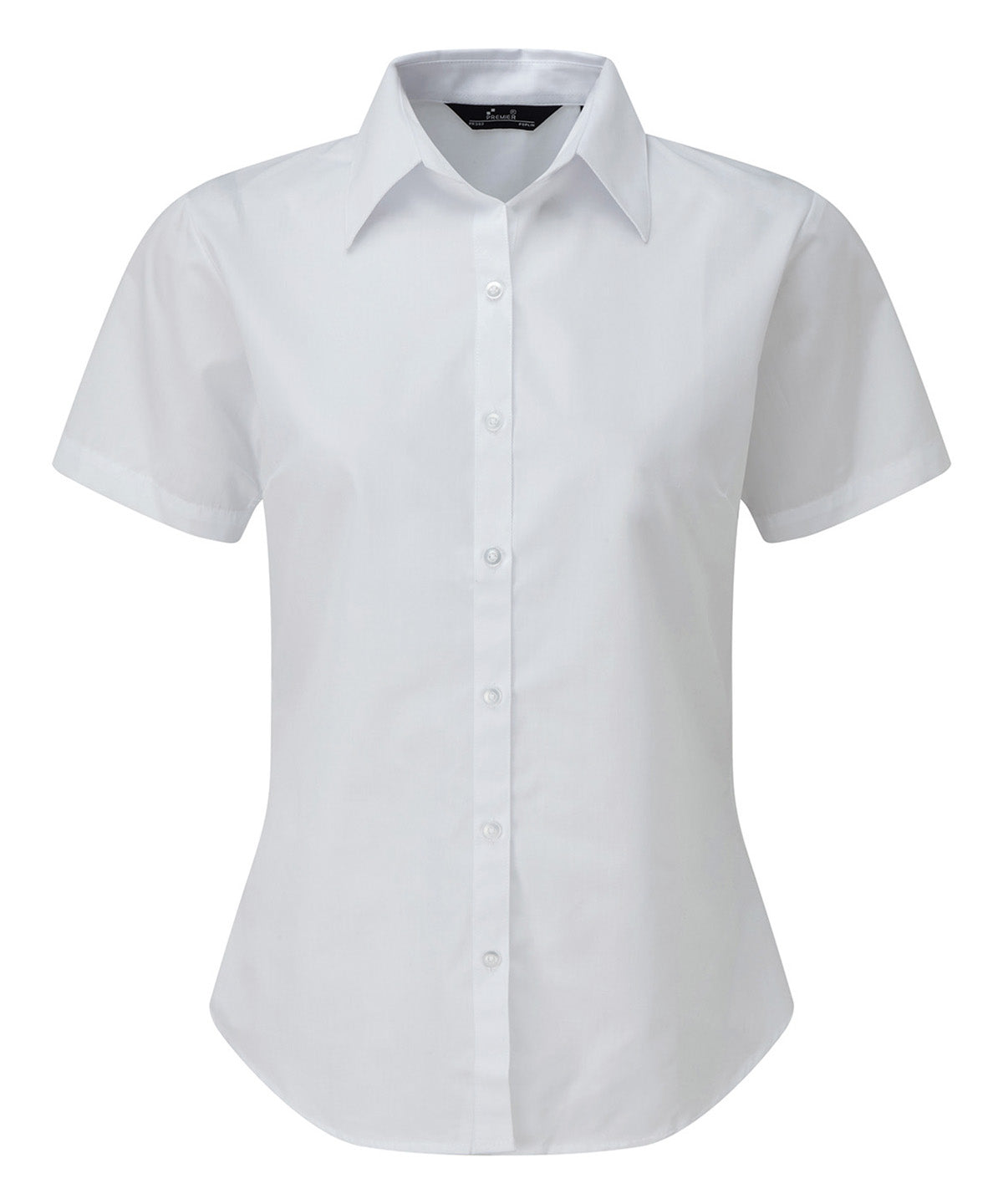 Women's short sleeve poplin blouse - White