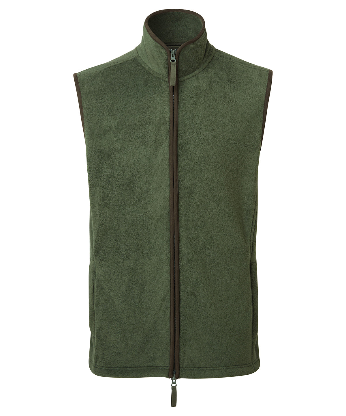 Artisan fleece gilet - Moss Green/Brown