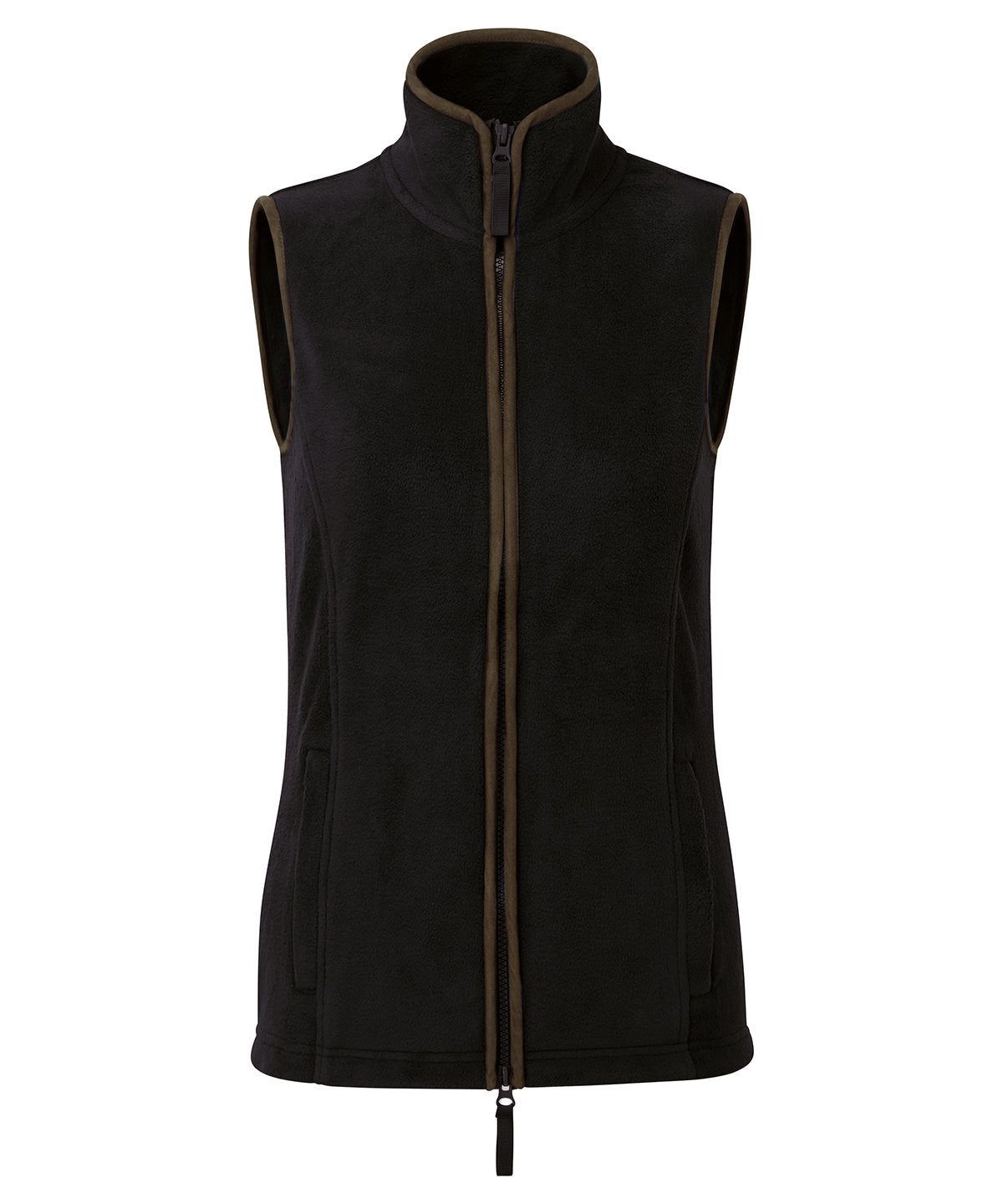Women’s artisan fleece gilet - Black/Brown