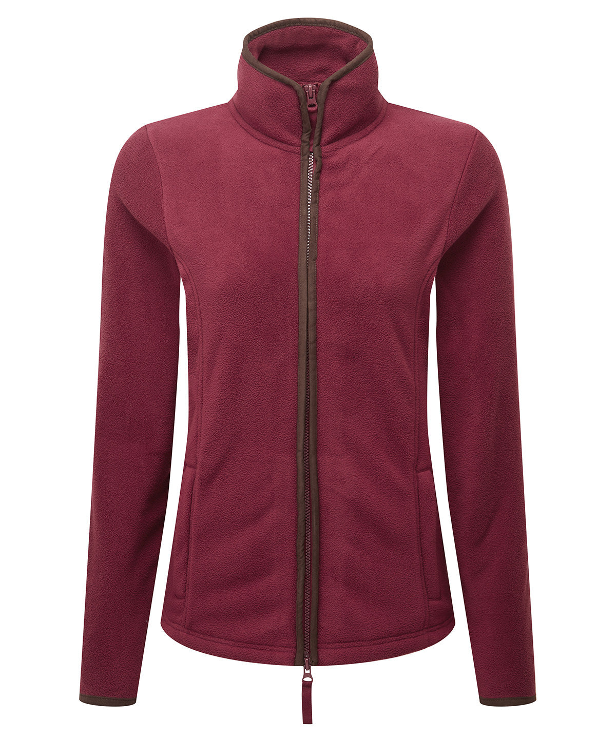 Women’s artisan fleece jacket - Burgundy/Brown