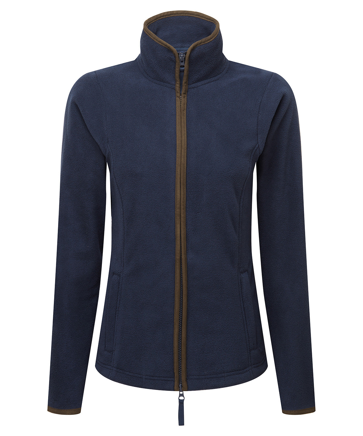 Women’s artisan fleece jacket - Navy/Brown