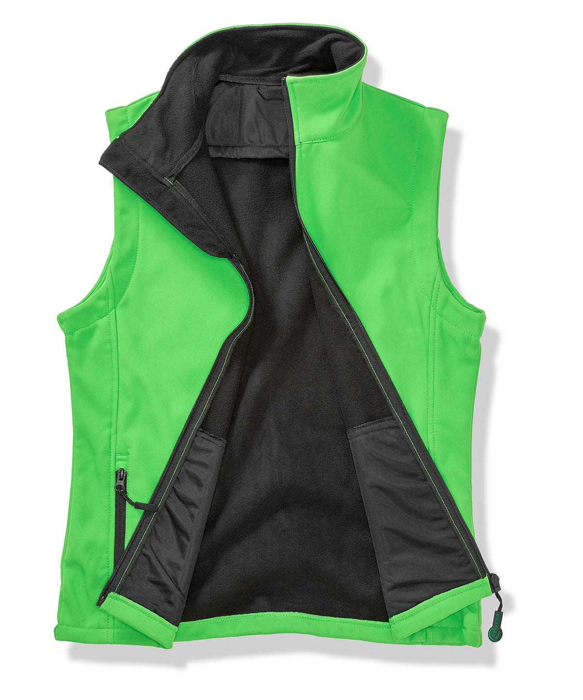 Women's printable softshell bodywarmer - Vivid Green/Black