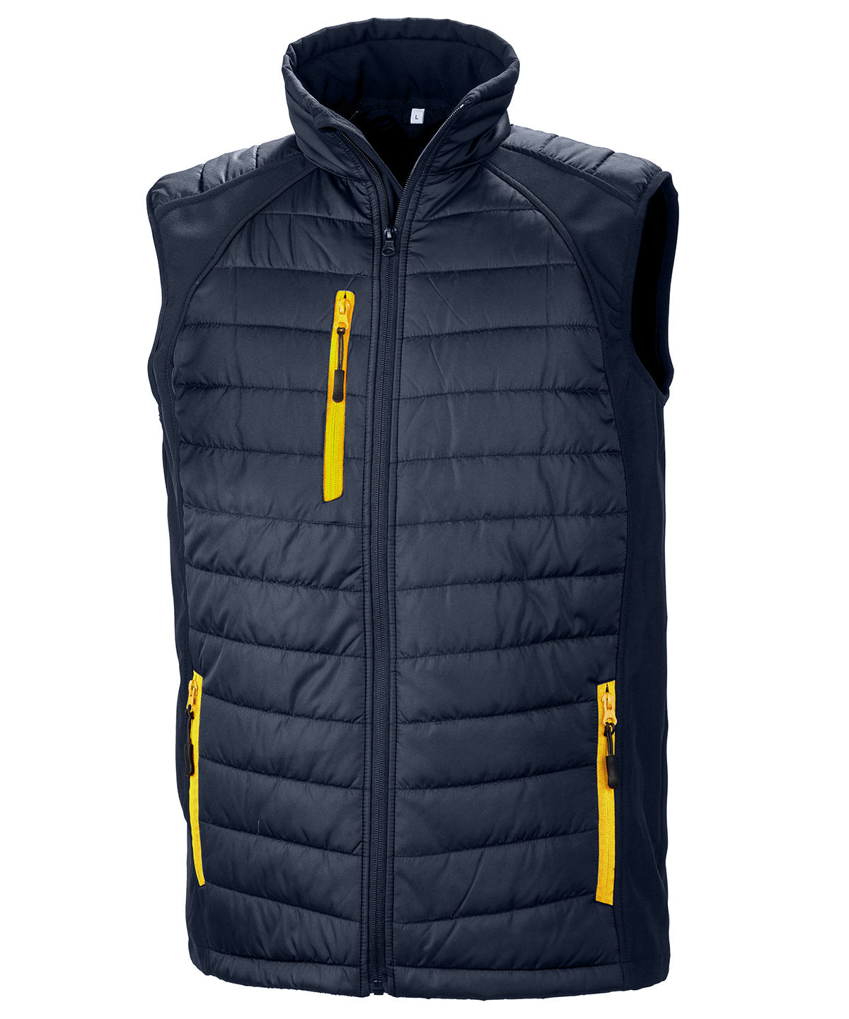 Compass padded softshell gilet  - Navy/Yellow