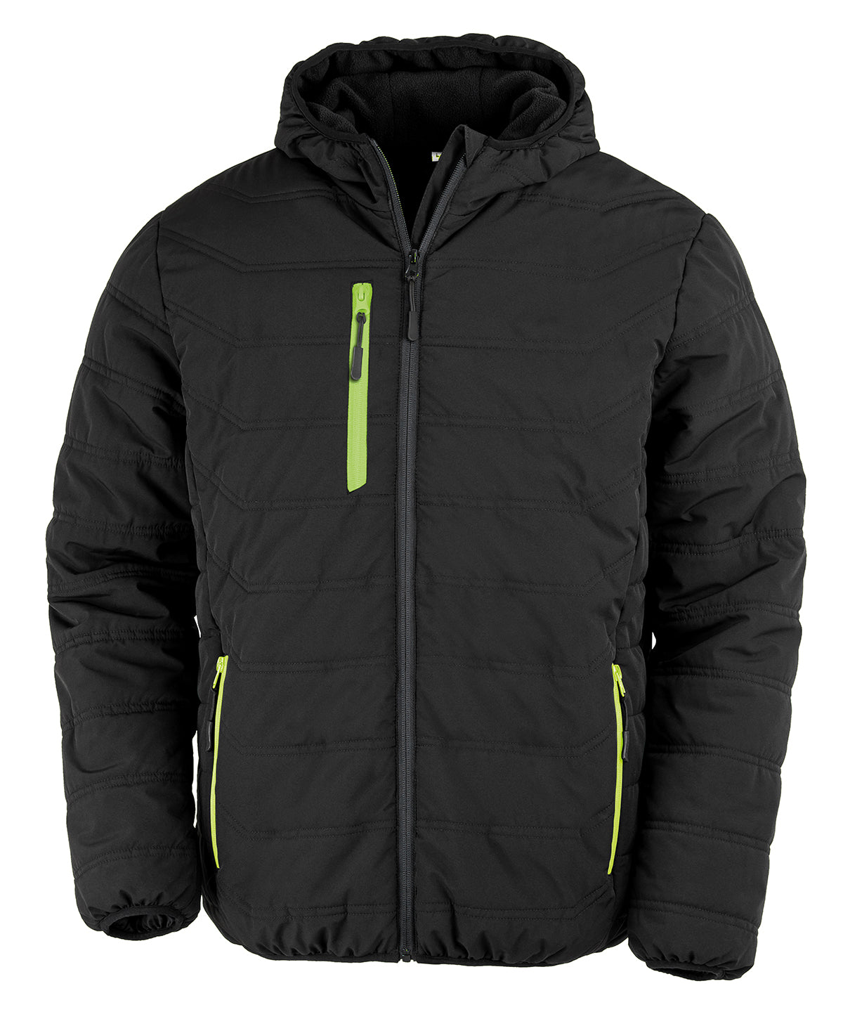 Recycled compass padded winter jacket - Black/Lime