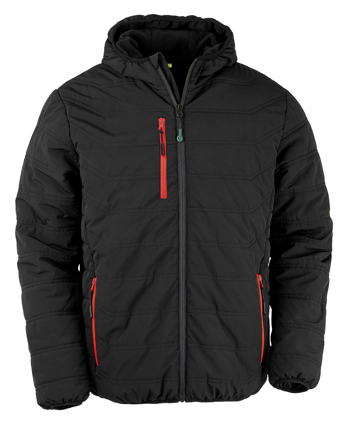 Recycled compass padded winter jacket - Black/Red