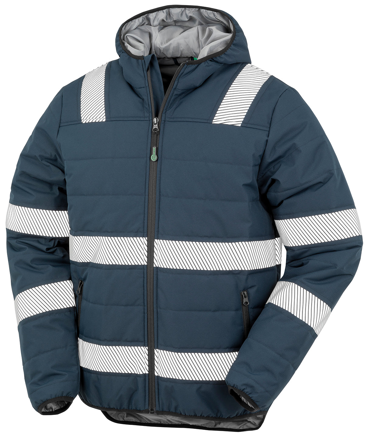 Recycled ripstop padded safety jacket - Navy